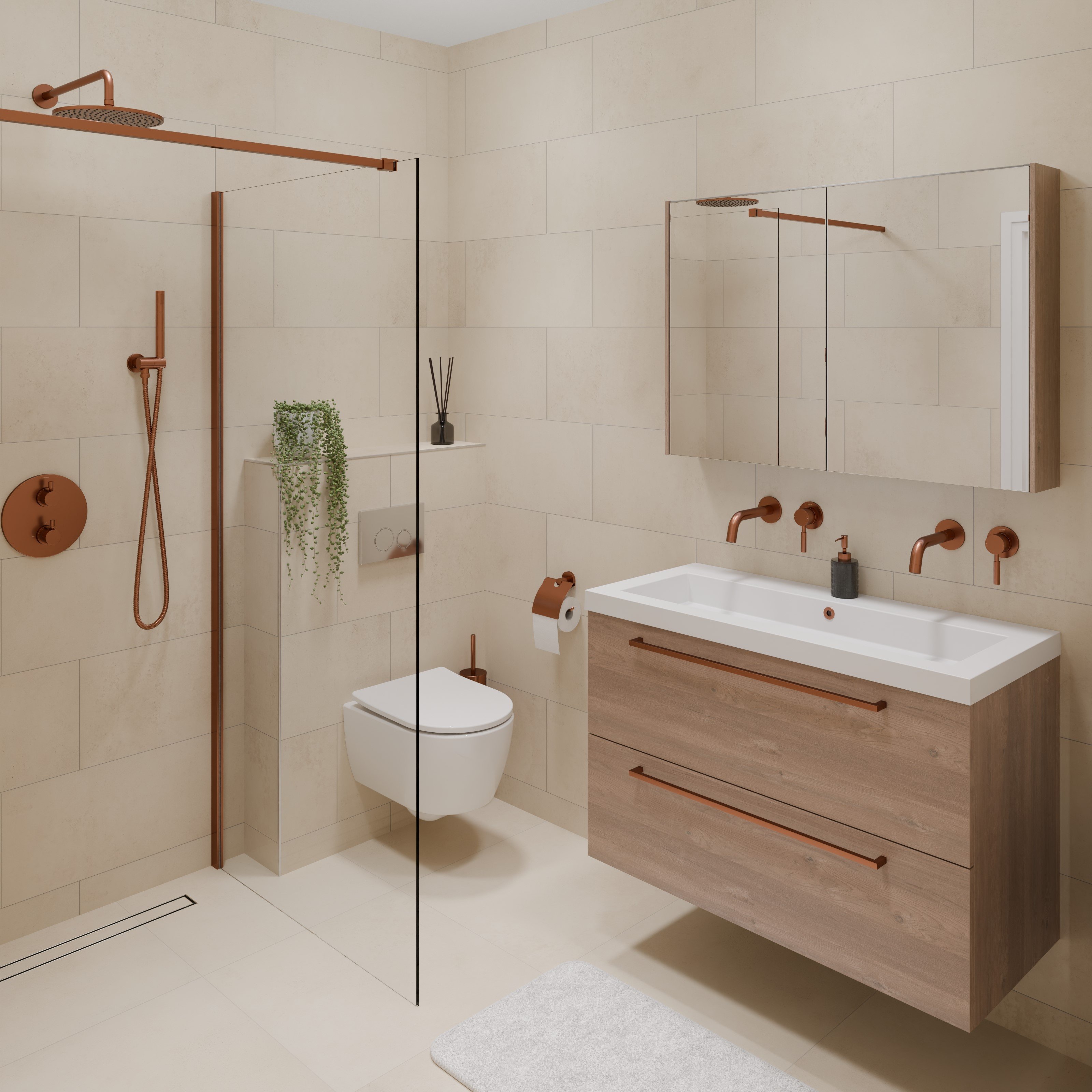 Koper Japandi Badkamer 180x220 cm