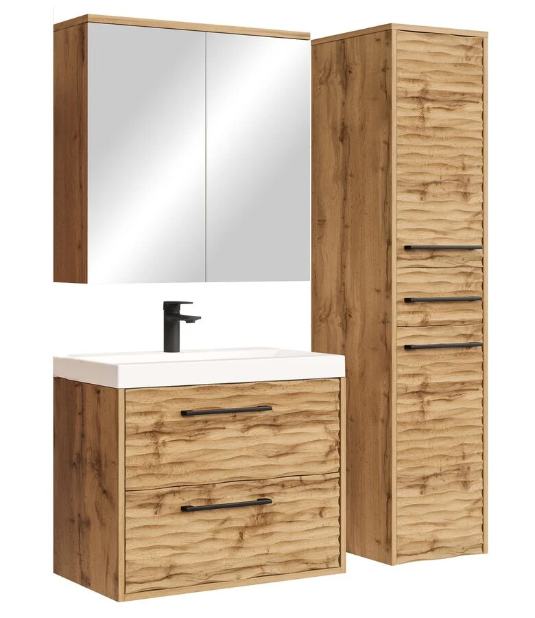 Badkamermeubel 60cm Complete Set - Eiken